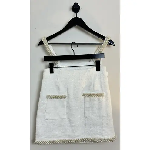 Hutch Anthropologie Adley Pearl-Trimmed Tweed Bridal Set in White