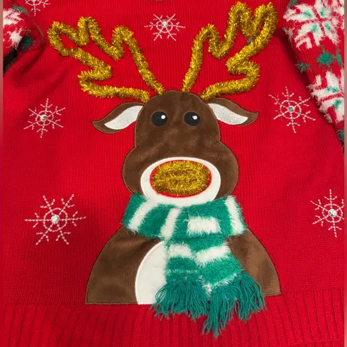 United States Sweaters Christmas sweater reindeer red soft fuzzy pullover women’s size small