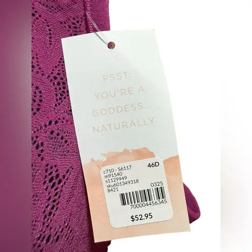 Cacique Cotton Collection Lightly Lined No-Wire Bra 46D – NWT Purple Lane Bryant