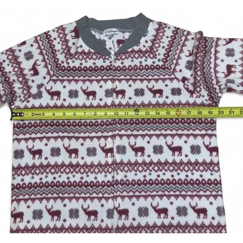 P.J. Salvage Womens Medium Deer Fair Isle Holiday Pajama One Piece Jumpsuit