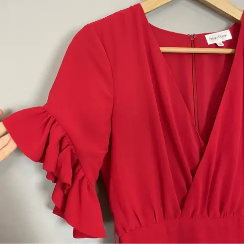 Privacy Please Privacy Please Revolve Dress Red Lobster Maxi XS Ruffle Sleeve Gown NO BELT - Image 10