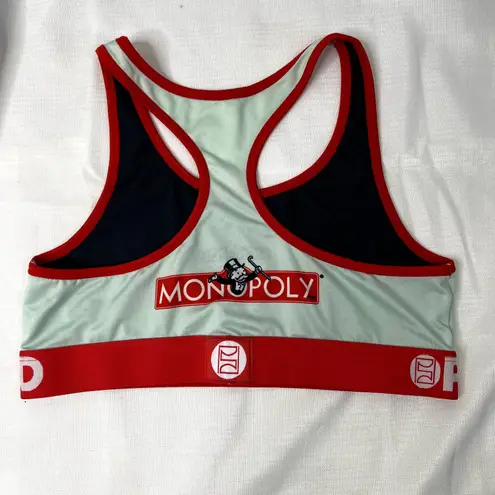 WHERE PSD Monopoly Game Novelty Print Sports Bra Size Large Red