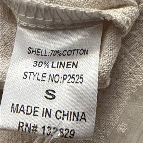 Miou Muse Pleated Linen Blend Jogger Pants Ivory Lagenlook Size Small