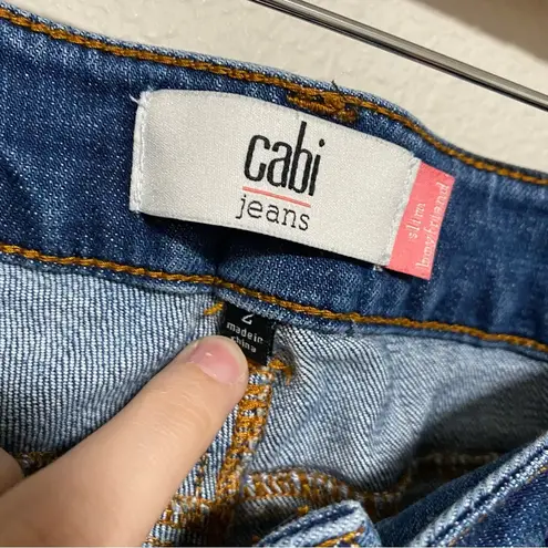 CAbi  Slim Boyfriend Patchwork Raw Hem Jeans