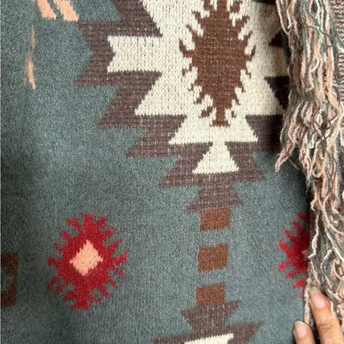 Spool 72 Velvet Moon Blanket Sweater Aztec Print Cardigan Duster M/L Size L - Image 8