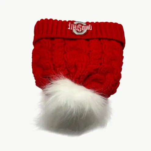 New Era Ohio State Buckeyes Pom Cuff Cable Knit Beanie Winter Hat | OS | Red