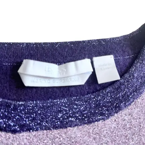 Hugo Boss Colorblock Top Sweater Pink Purple Black Metallic Wool Blend Large