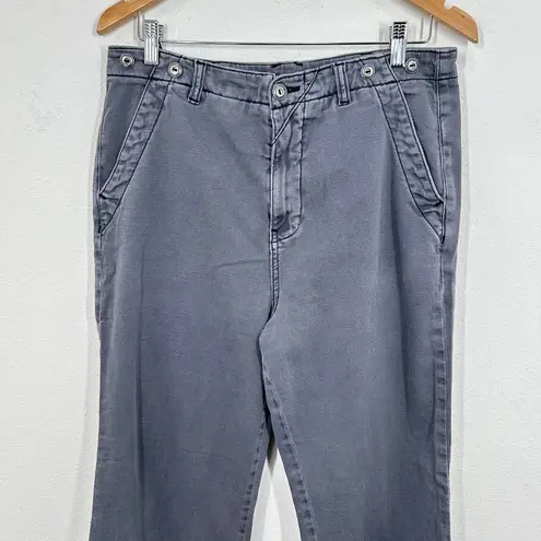 Pilcro Women's Gray Canvas Utility Pants Size 29 Cropped Wide Leg Casual
