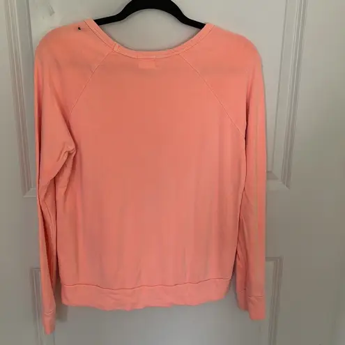Sundry  Neon Orange Double Heart Sweatshirt Small