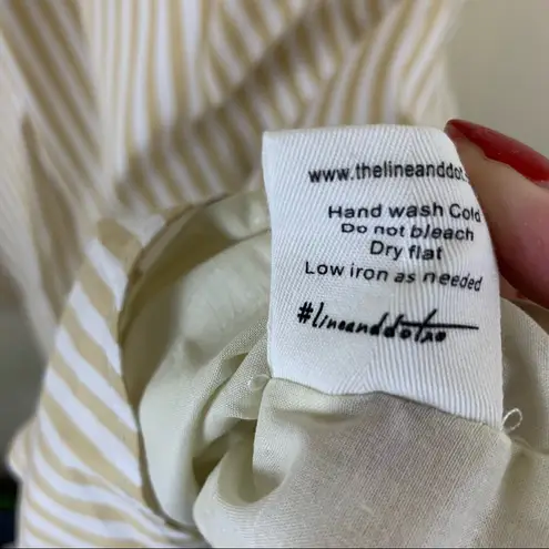 Line and Dot Ryline Poplin Sundress Small Beige White Stripe NWT