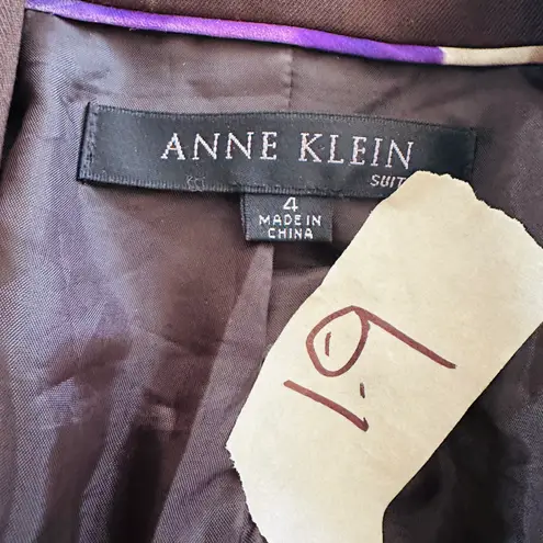 Anne Klein Women's Suit, Brown One Button Jacket or Blazer, Size 4