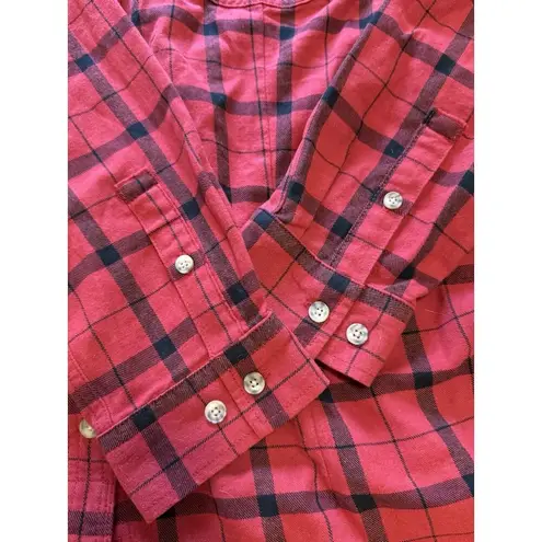 Duluth Trading Co Shirt Women Size 2XL Red Flannel Outdoors Hiking Cotton Travel