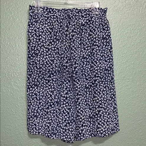Vintage 100% silk floral prairie modest shorts split skirt high waisted boho Size L