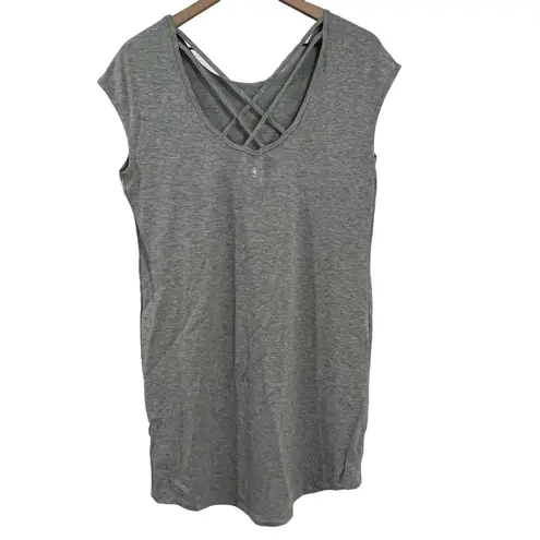 Gaiam Mindful French Terry Yoga Dress Size Medium Grey Heather New