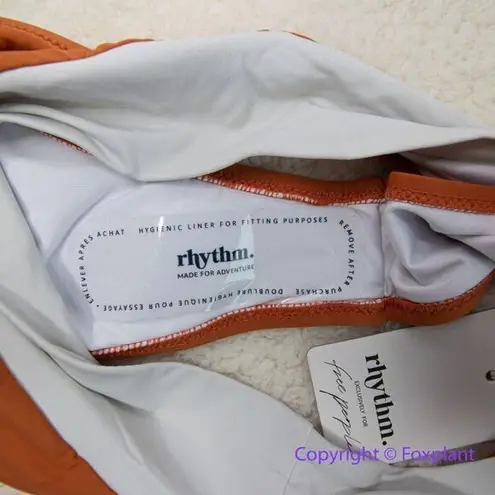 Rhythm NEW Chai Hi-Hip Banded pant Bikini Bottoms color block, size S