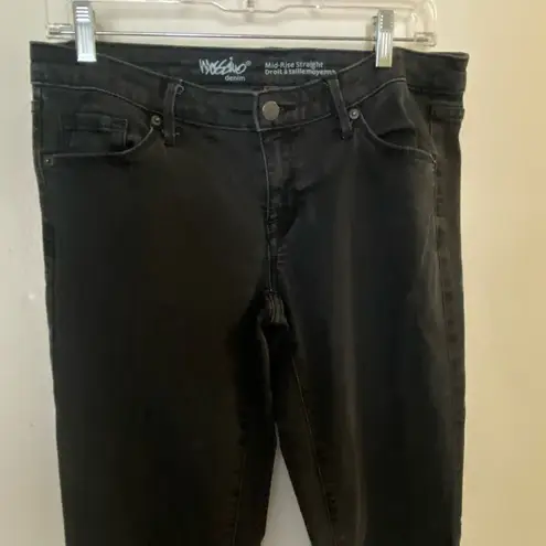 Mossimo Supply Co Womens Black Denim Jeans Size 6 6S Mid Rise Straight 32” 32x29