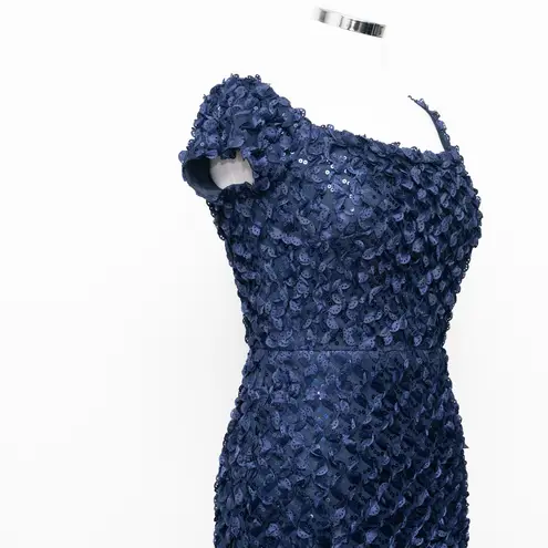 XScape - 3D Petal Off-The-Shoulder Lace Fit & Flare Dress