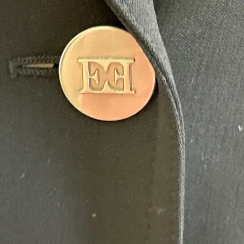 Buttons ESCADA by Margaretha Ley Long Wool Blend Suit Jacket Silver Metal Sz 38