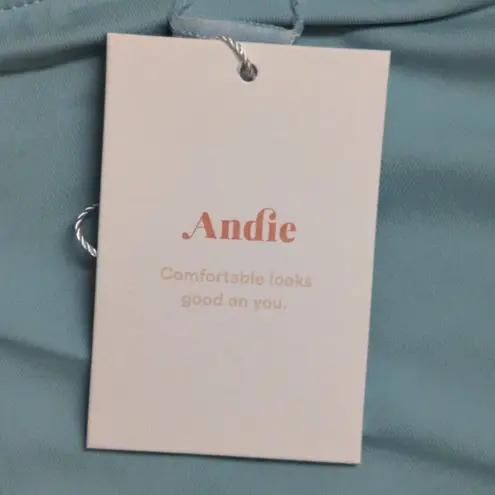 ANDIE The Skirt Bottom Attached Bikini Bottom CABLU Blue Swim Swimwear S New