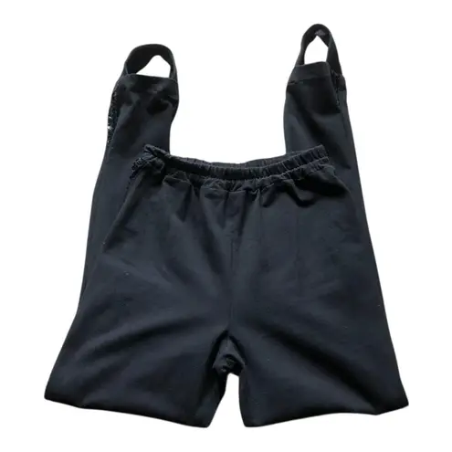 Vintage Bodalia Petite Stirrup Pants Black Sequin Side Leggings Medium Petite Size undefined