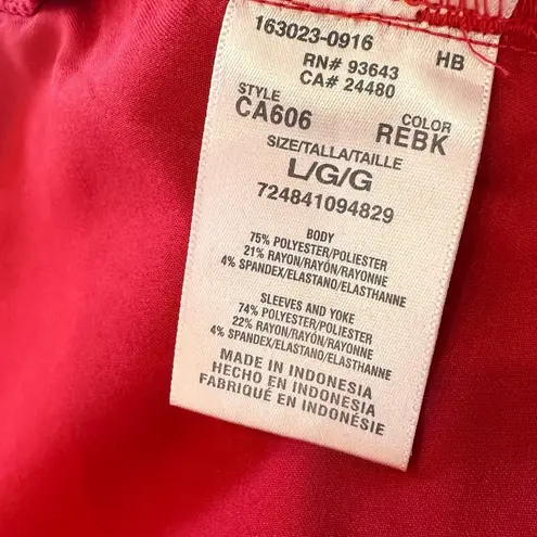 Careisma Women's Round Neck Solid Scrub Top CA606 red black size large