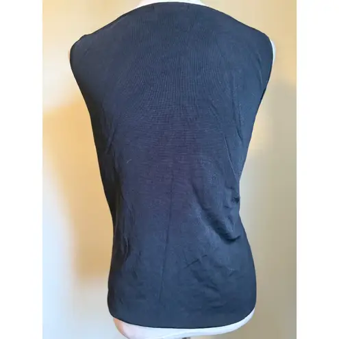 SwEATERWORKS Black Floral Applique Tank Top L boho whimsigothfiry Y2K pink Size L