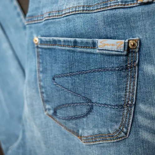 Seven7 Tummyless 8 Women's Ankle Skinny Light Wash Denim Blue Jeans Mid Rise