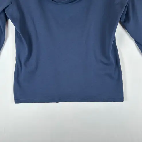 Peruvian Connection Womens Top L Blue Long Sleeve Cowl Neck Knit Pullover