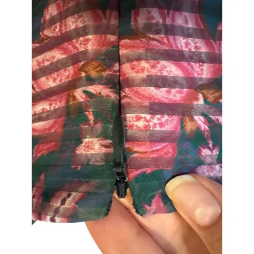 Marchesa Notte Floral Tiered Midi Dress NWT Jewel Tones Size 12 Green