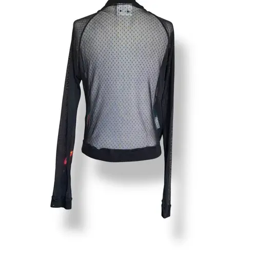 Andrea Crews Applejack Mesh Long Sleeve Top My Little Pony Silk Front Cropped Black