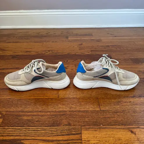 Axel Arigato Leather Beige and Blue Sneakers Size 6