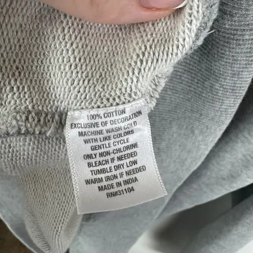 Crown & Ivy Gray Plaid Bow Tie Back Sweatshirt Large Cozy Fall Holiday Pullover