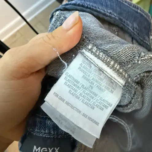 Mexx Vintage Y2K 2000s Embroidered Structured Denim Jacket Blue Size 8