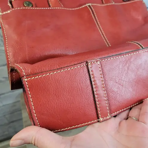 Patricia Nash VIENNA SATCHEL Burnt Coral Leather Tote Shoulder Bag