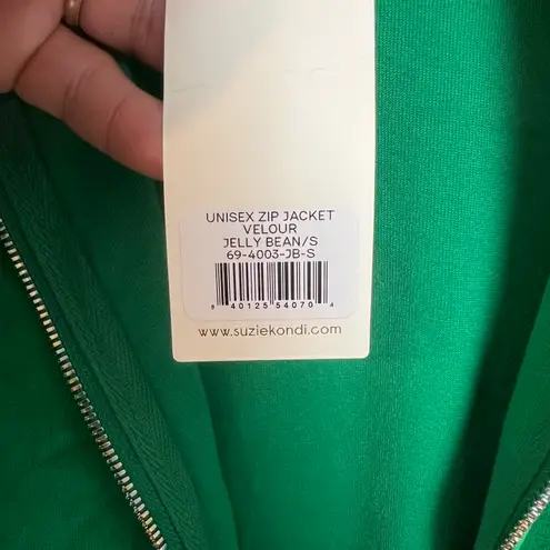 Suzie Kondi NWT - Unisex Zip Jacket Velour Jelly Bean Green Track Full Zip