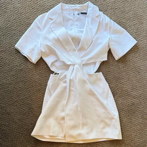 ZARA  Blazer White Cut-Out Dress