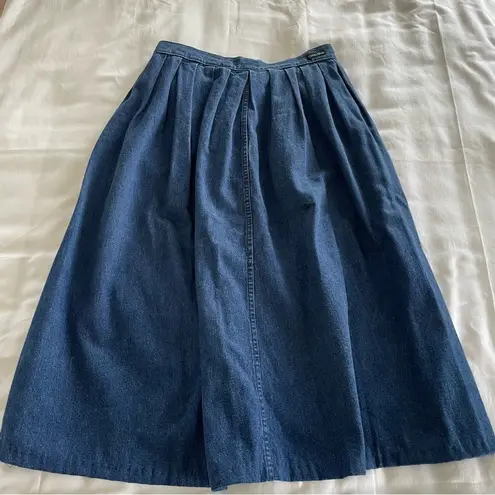 Calvin Klein Vintage  Denim Skirt Blue Midi Skirt Womens Size 10 Cotton USA Boho