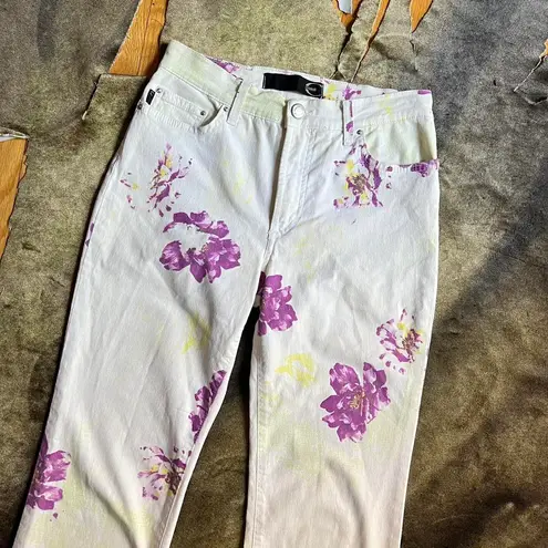 Roberto Cavalli Printed Floral Denim Flares