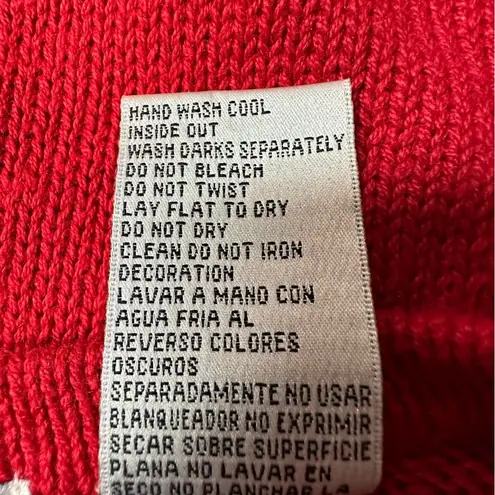 OHI Vintage Holiday Sparkly Bejeweled and Beaded Red Sweater Size XL