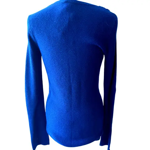 Lilly Pulitzer  Wool Blend Navy Scoop Neck Crochet Sweater Women's Size S