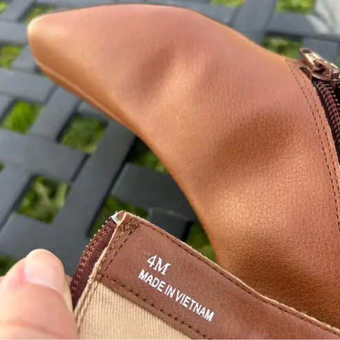 Linea Paolo Women Rad Low Heel Square Toe Brown Dressy Office Boots size 4