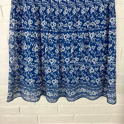 Max Studio  Blue Floral Print Skirt Size M