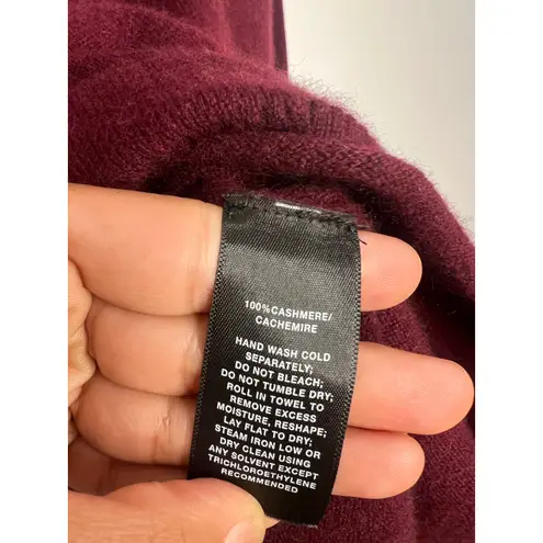 Boutique Women’s Cashmere Minimalist Preppy Turtleneck Sweater Burgundy Wine Small