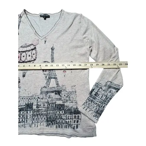 Leo & Ugo M Paris Collection Sweater Eiffel Tower Hot Air Balloon Embellished I2 Size M