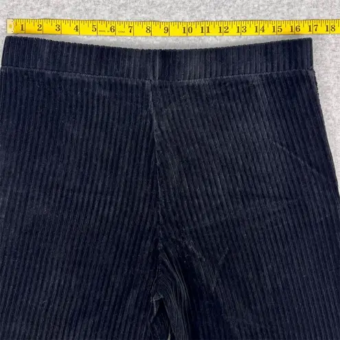 John Paul Richard Women's Black Velour Pants Large Wide Leg Side Button Detail