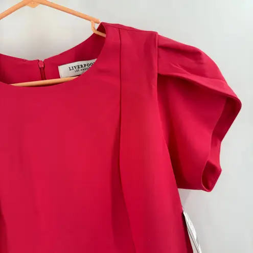 Liverpool Los Angeles Dress Size 6/28 NWT Tulip Sleeve Sheath Pink Punch Office