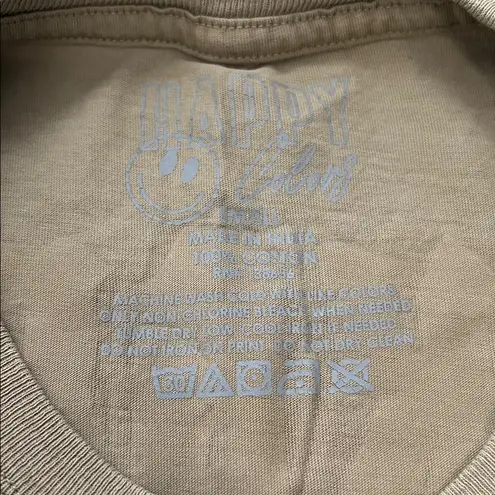 Happy Colors Forever Rock N Roll Graphic TShirt Size Small Tan
