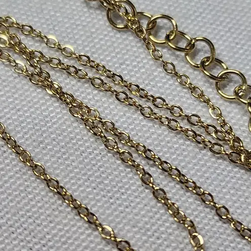 Dainty Gold Stainless Steel Chain And AB Heart Charm Pendant