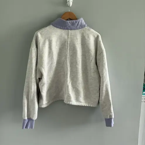 Staud Alys Colorblock Sweatshirt Gray Size L