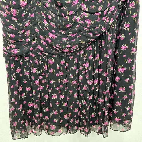 Shoshanna Black Size 10 One Shoulder Gown Vivine Tossed Rose Gown Wedding Guest